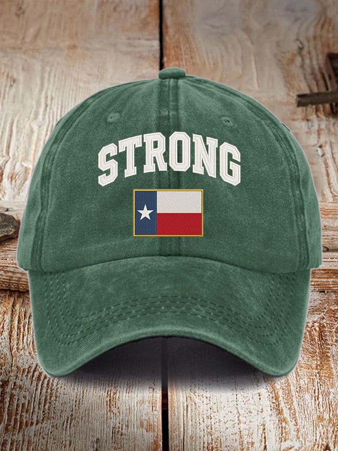 Retro Texas Strong Print Baseball Cap