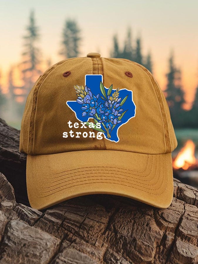 Unisex Texas Strong Bluebonnet Print Baseball Cap