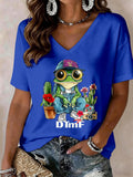 Women's Puerto Rico Printed V-Neck T-shirts