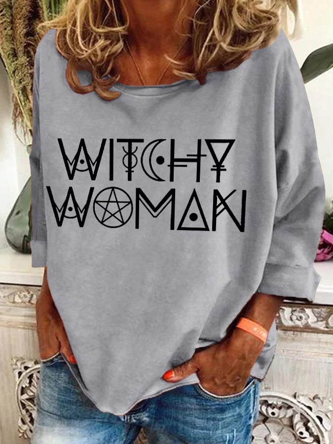 Women's Witch Women Printed Crew Neck Sweatshirt