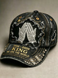 Unisex Retro Commemorative Baseball Cap: "King of Pop" Faux-Sequin Print Edition