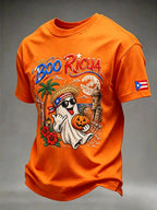 Men's Puerto Rico Halloween Print Short-Sleeve T-Shirt