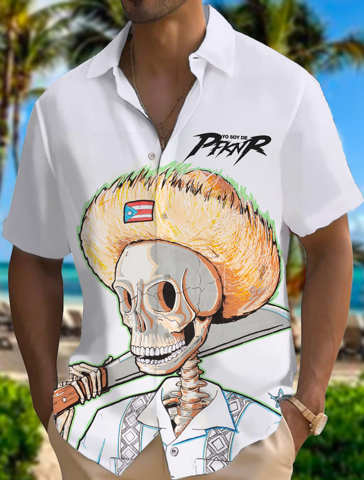 Puerto Rico Casual Colors Print Short Sleeve Shirts