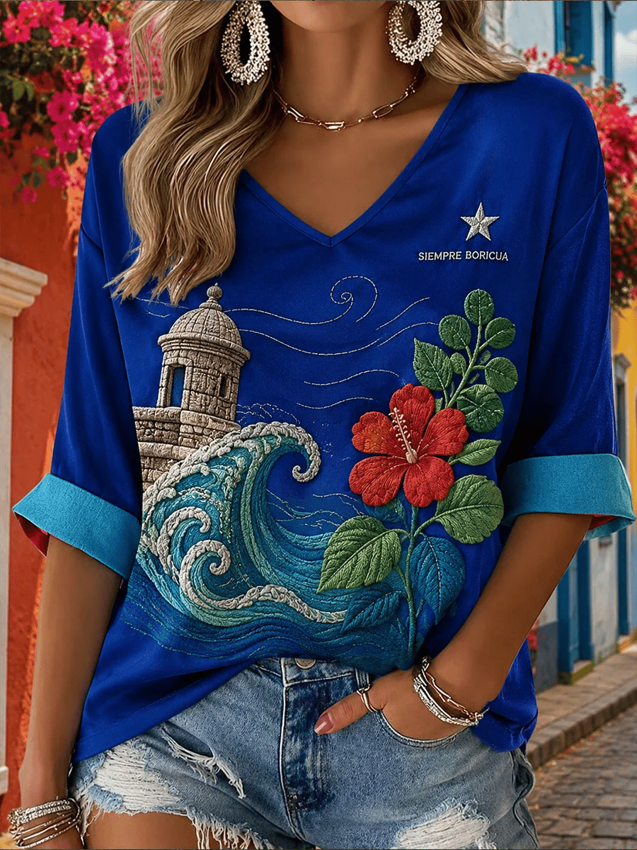 Women's Puerto Rico Print Shirt