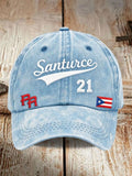 Puerto Rico Basketball Printed Baseball Cap