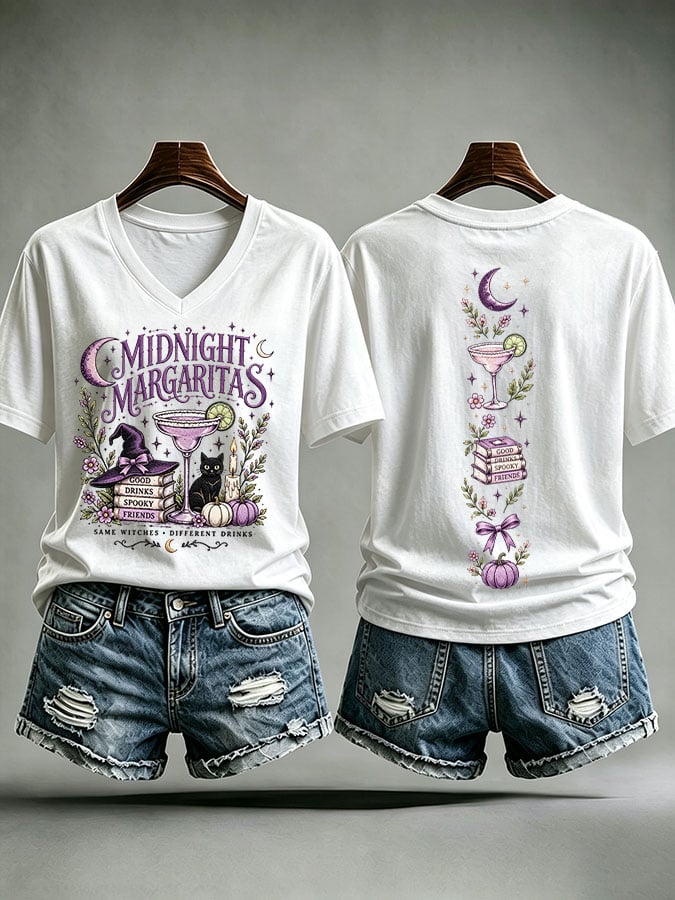 Women's Midnight Margaritas Print Casual T-shirt