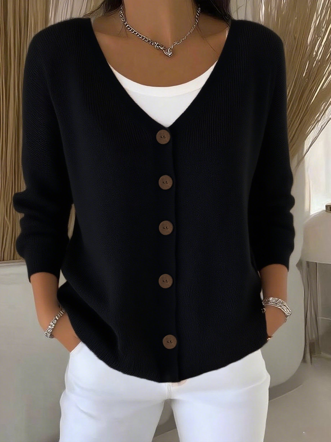 women's casual autumn knitted cardigan