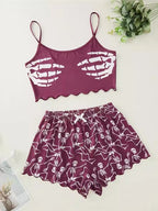 Women'S Halloween Sleeveless Suspender Pajamas Set