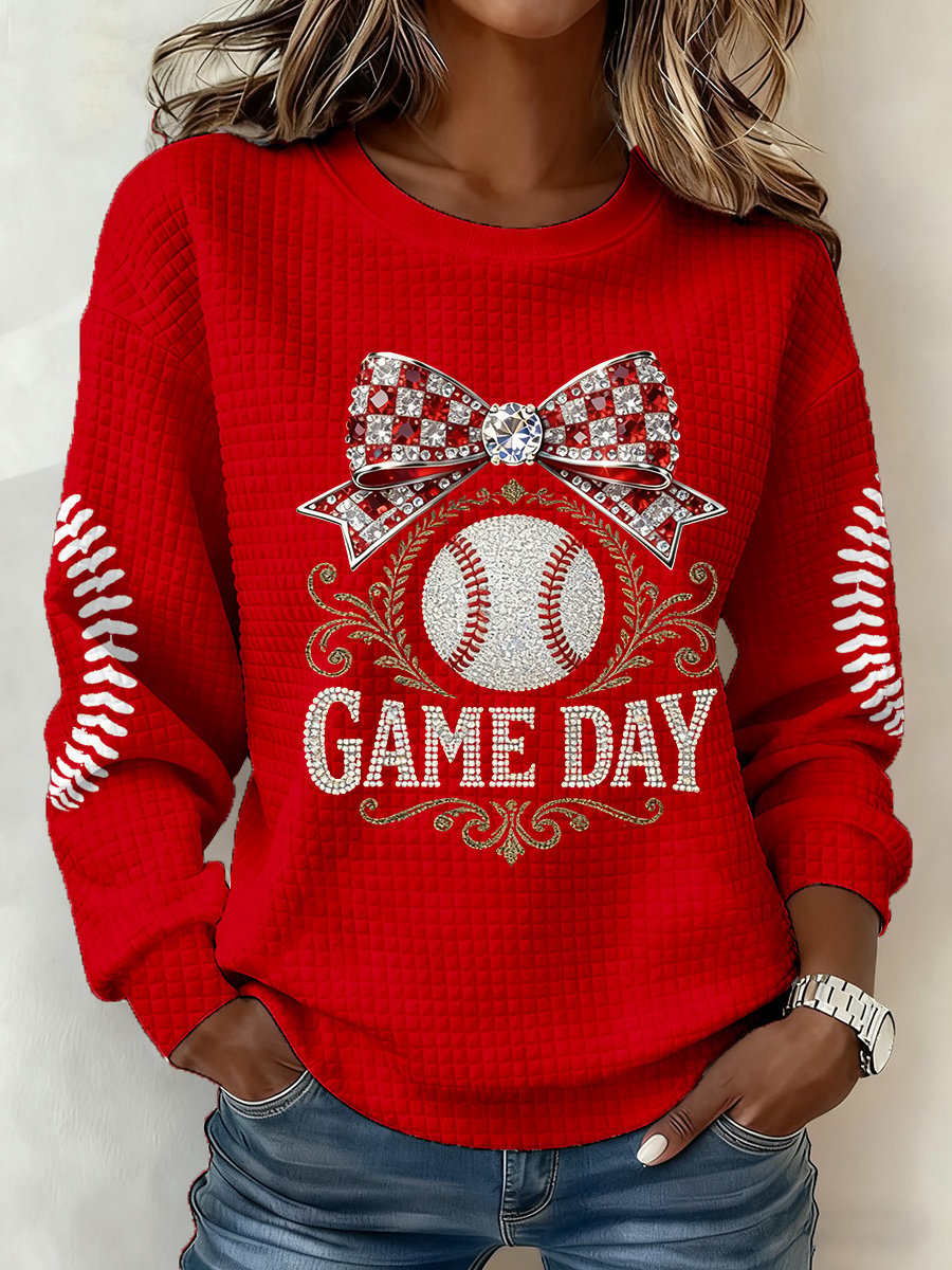Women's Baseball  Print Hoodie