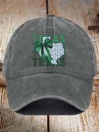 Retro Texas Strong Green Bow Print Baseball Cap