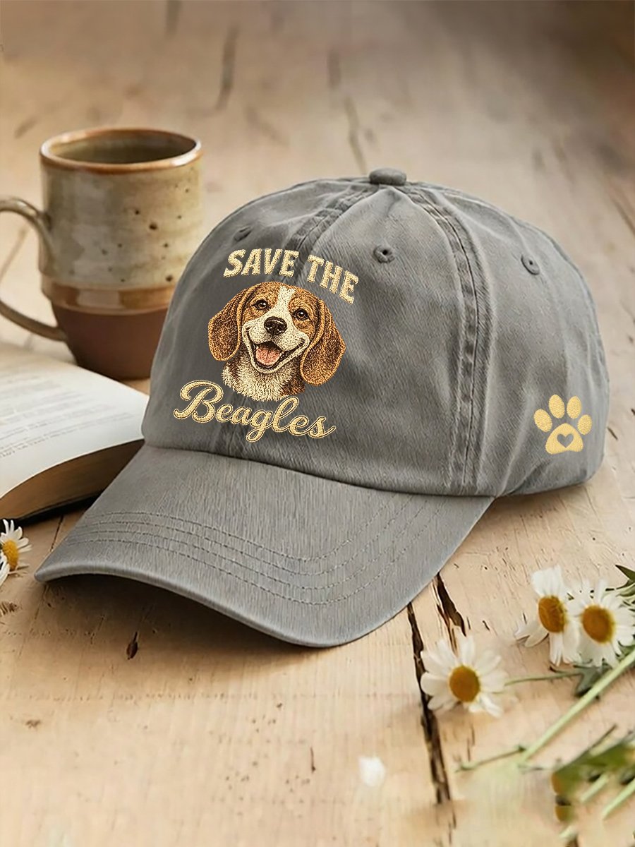Unisex Save The Beagles Printed Hat