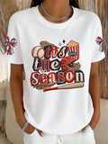 Women's Retro Baseball Is My Favorite Season  Print T-Shirt