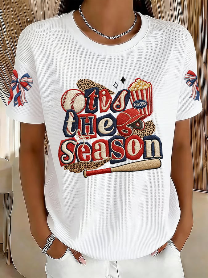 Women's Retro Baseball Is My Favorite Season  Print T-Shirt
