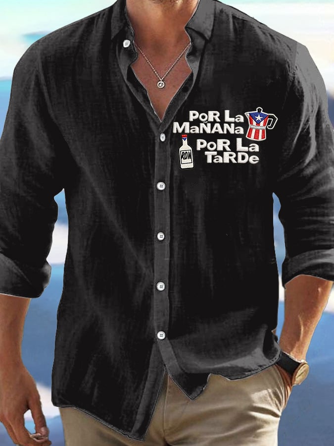 Men's Puerto Rican print casual shirt
