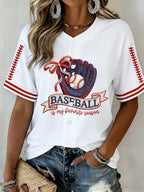 Women's  Baseball  Print Shirt