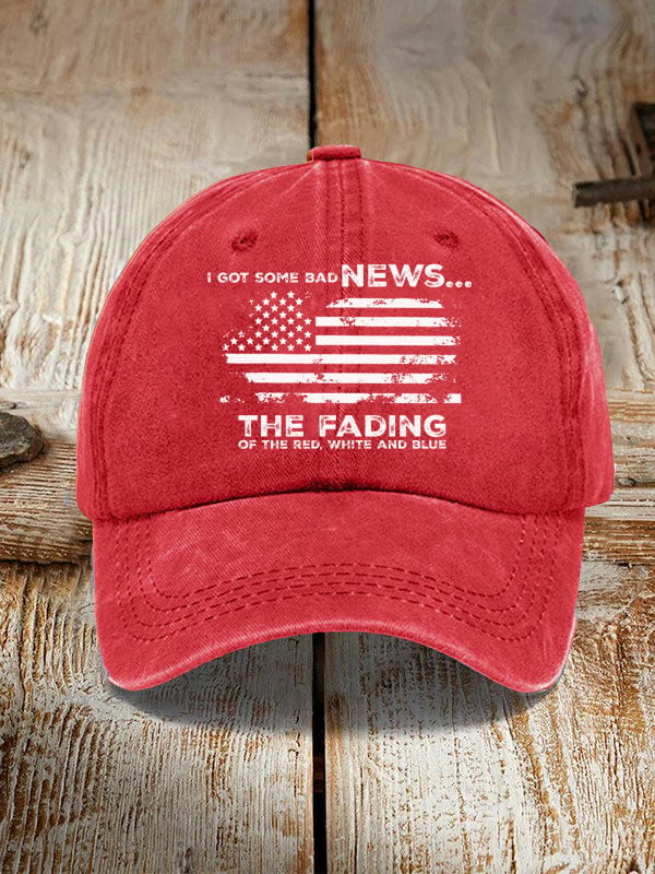 The Fading Of The Red White And Blue Print Baseball Cap