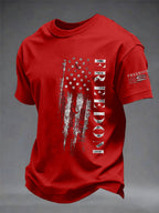Men's America Freedom Flag Print Casual T-Shirt
