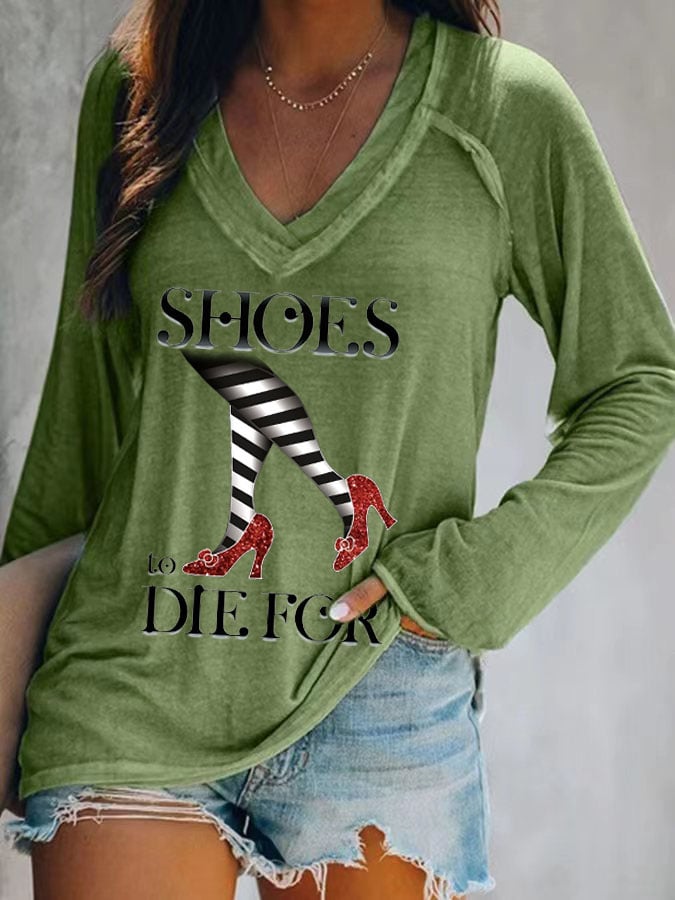 Women's Flag Print Long Sleeve T-Shirt