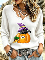 Women's Casual Retro Collar Frayed Edge Top