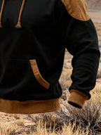 Men's Retro Stitching Contrast Color Hooded Sweatshirt