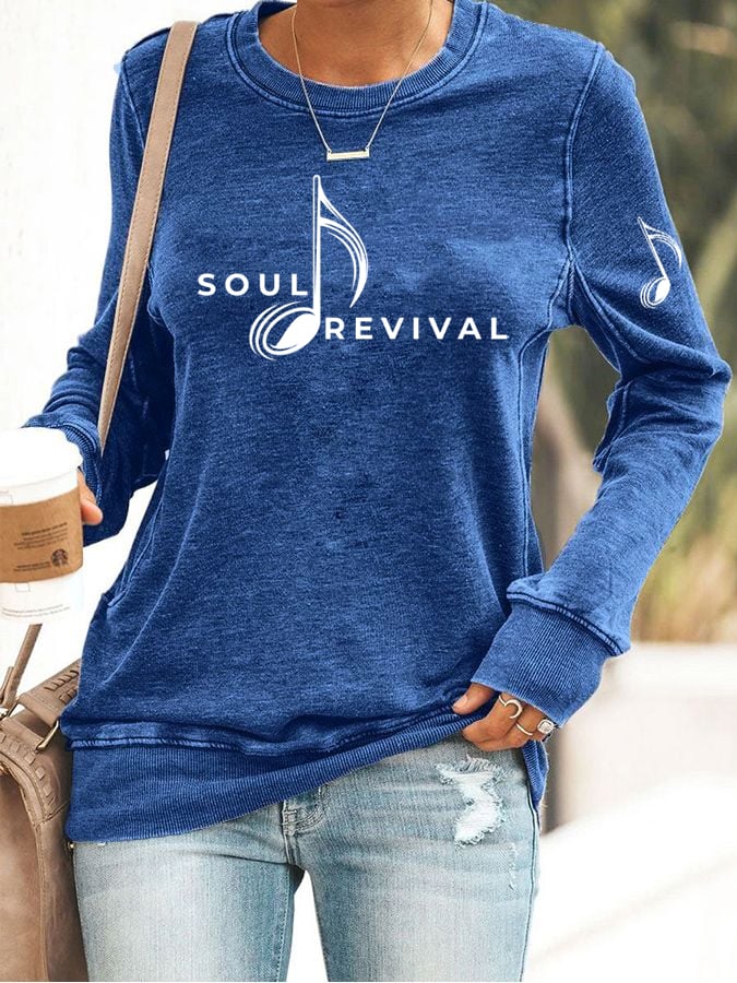 Women's Soul Revival Music Printed Casual Sweatshirt