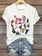 Women's Singer-Print Casual Short-Sleeved T-Shirt