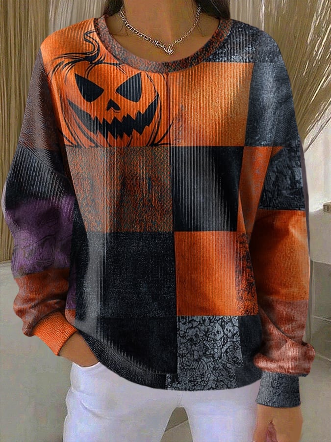 Women's Halloween Printed Casual Sweatshirt