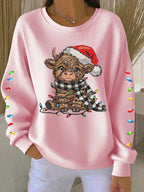 Women's Casual Christmas Highland Yak Sweatshirt