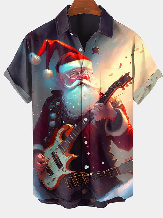 Stylish Santa Print Shirt