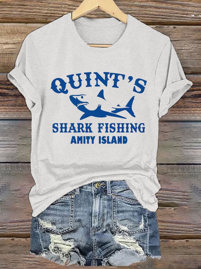Women's Great White Shark Graphic Casual T-Shirt
