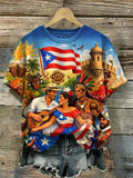 Women's National Puerto Rican Day Print T-shirt