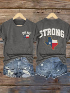 Retro Pray For Texas Texas Strong Print T-Shirt