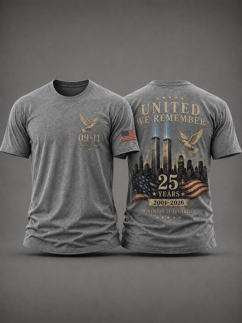 911 Memorial Casual Print T-Shirt