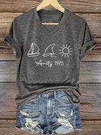 Women's Amity Island 1975 Printed Short-Sleeved T-Shirt