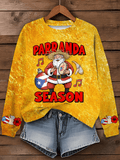 Puerto Rican Christmas Parranda Season Santa Claus Printed Sweatshirt