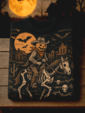 Women's Vintage Halloween Crew Neck Knit Top