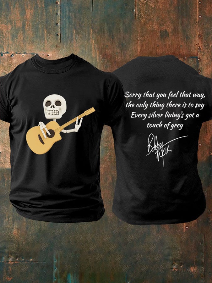 Men's Vintage Commemorative Rock Singer Print T-Shirt