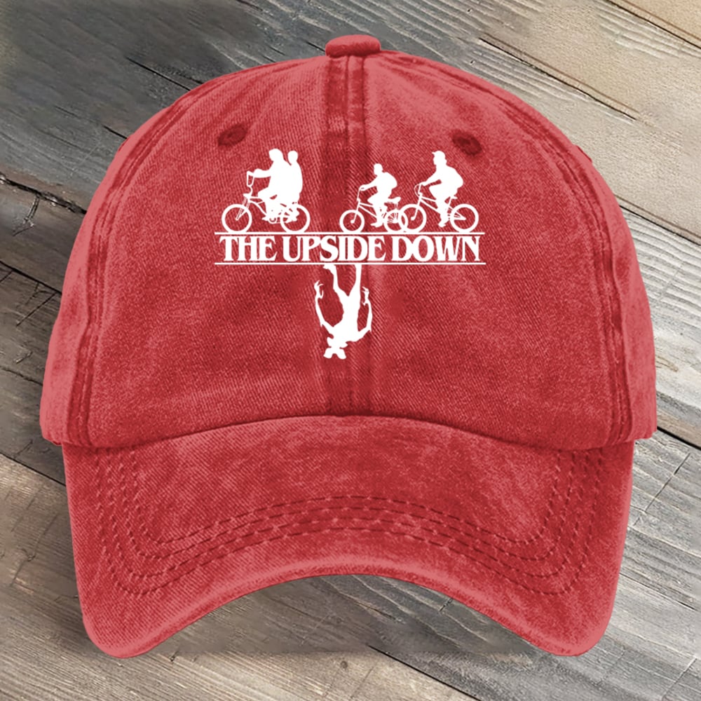 Stranger Upside Down Hawkins 80s Horror Art Printed Cap