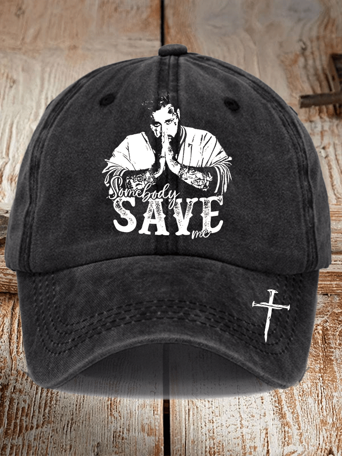 Unisex Distressed Washed Cotton Country Musicn Printed Hat