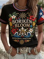 Women's Puerto Rico Pride Art Printed T-shirt