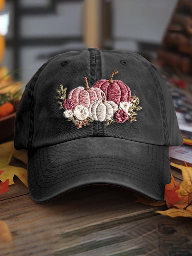Women's casual pink pumpkin hat