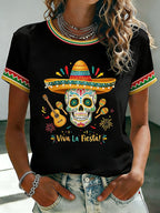 Women's Mexican Art Cinco de Mayo Print  T-shirt