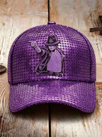 Unisex Retro Commemorative Baseball Cap: "King of Pop" Faux-Sequin Print Edition