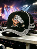 Unisex Retro Commemorative Baseball Cap: "King of Music" Faux-Sequin Print Edition
