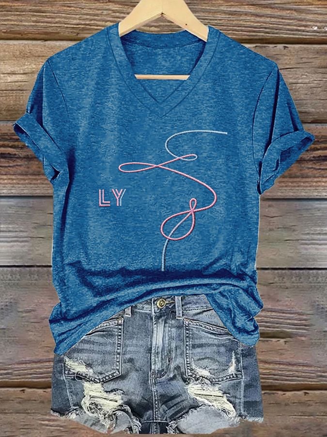 Women's K-pop Print Short-sleeved T-shirt