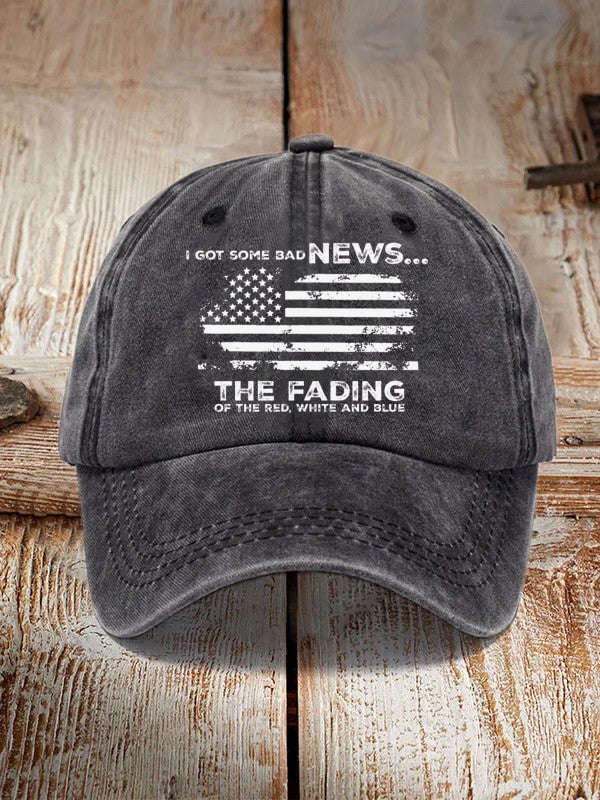 The Fading Of The Red White And Blue Print Baseball Cap