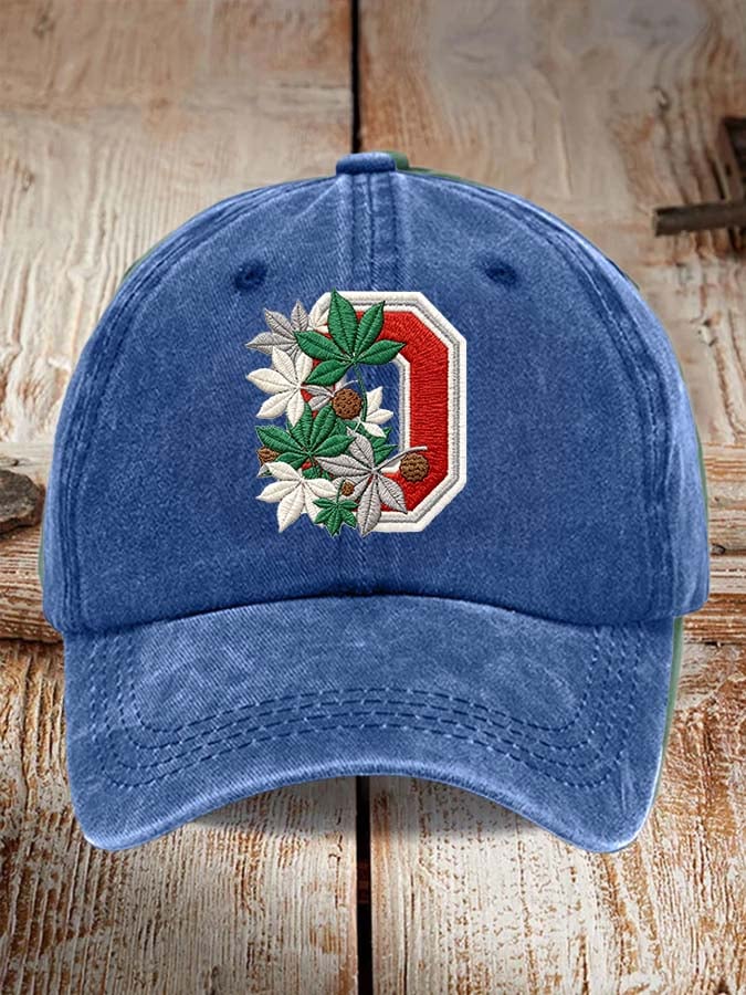 Tree Team Football Print Adjustable Baseball Cap