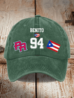 Puerto Rico Singer Benito Bowl Print Baseball Cap
