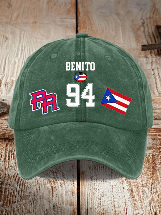 Puerto Rico Singer Benito Bowl Print Baseball Cap