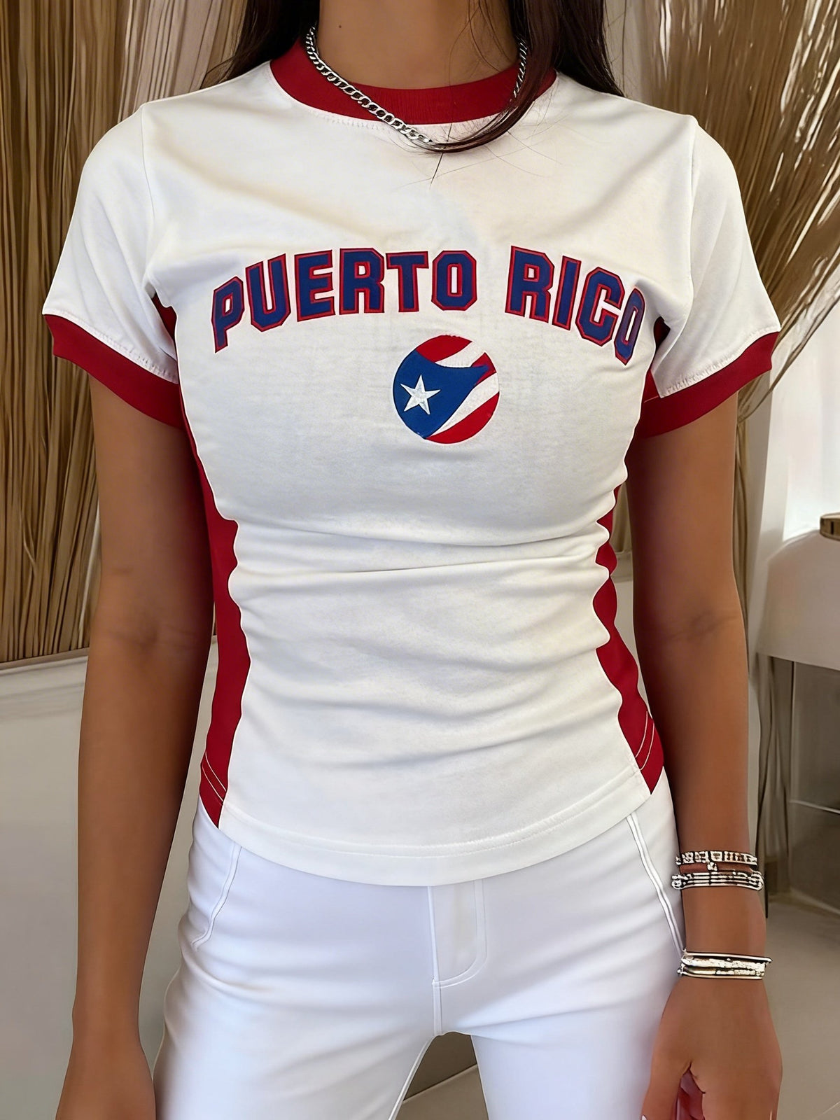 Women's Puerto Rico Baseball Print Shirt